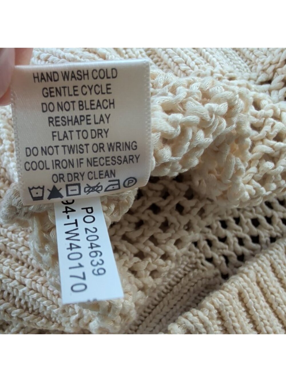 Tommy Bahama Denim Womens M Cream Open Knit V Neck Cotton Sweater Coastal - Picture 8 of 16